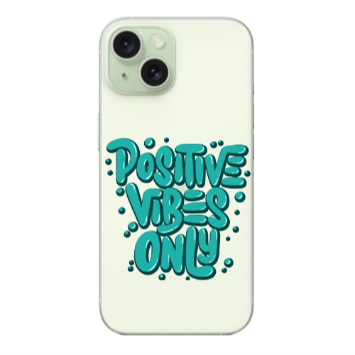 Apple iPhone 15 Positive Vibes Only Transparent Silicone TPU Θήκη