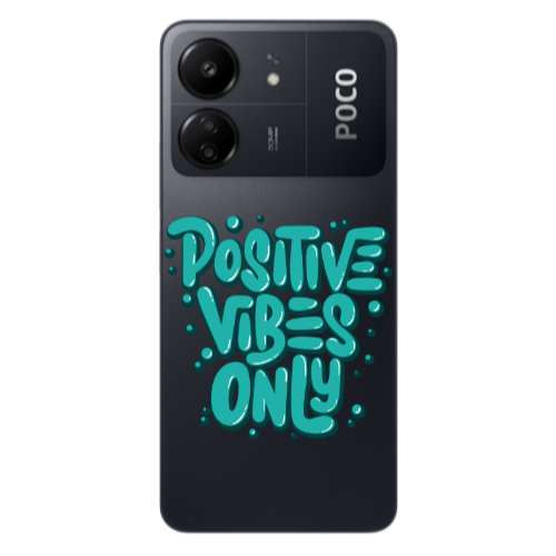 Xiaomi Poco C65 Positive Vibes Only Transparent Silicone TPU Θήκη