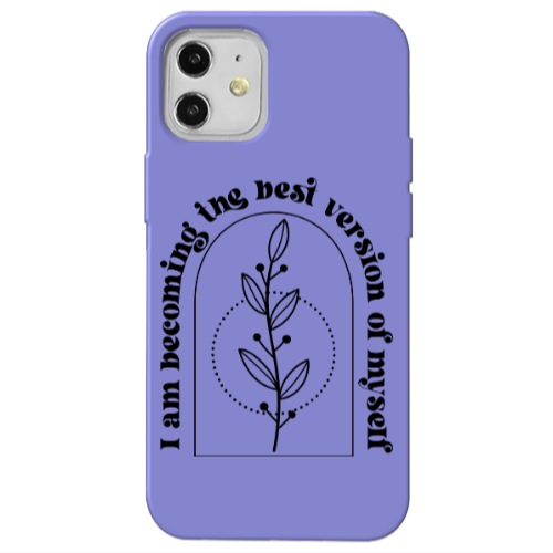 Apple iPhone 12 I am Becoming Purple Colored Silicone TPU Θήκη