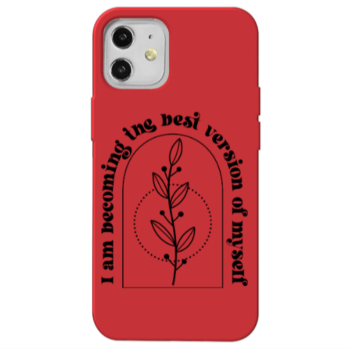 Apple iPhone 12 I am Becoming Red Colored Silicone TPU Θήκη
