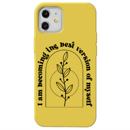 Apple iPhone 12 I am Becoming Yellow Colored Silicone TPU Θήκη