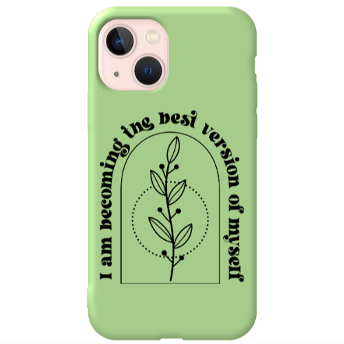 Apple iPhone 13 I am Becoming Light Green Colored Silicone TPU Θήκη