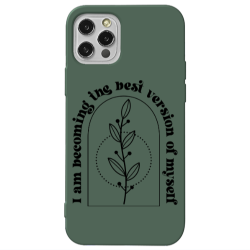 Apple iPhone 13 Pro I am Becoming Dark Green Colored Silicone TPU Θήκη