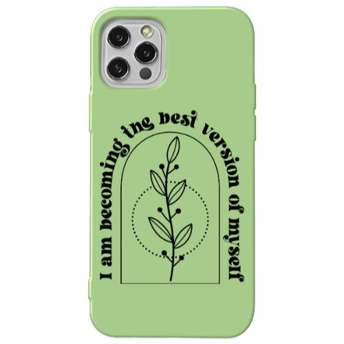 Apple iPhone 12 Pro Max I am Becoming Light Green Colored Silicone TPU Θήκη