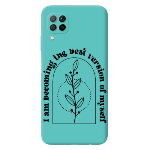 Huawei P40 Lite I am Becoming Turquoise Colored Silicone TPU Θήκη