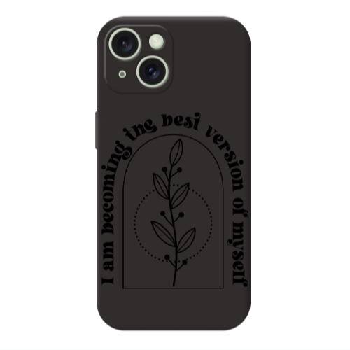 Apple iPhone 15 I am Becoming Black Colored Silicone TPU Θήκη