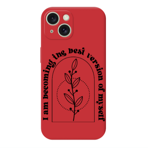 Apple iPhone 15 I am Becoming Red Colored Silicone TPU Θήκη