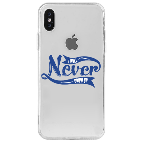 Apple iPhone Xs Max I Will Never Grow Up Transparent Silicone TPU Θήκη