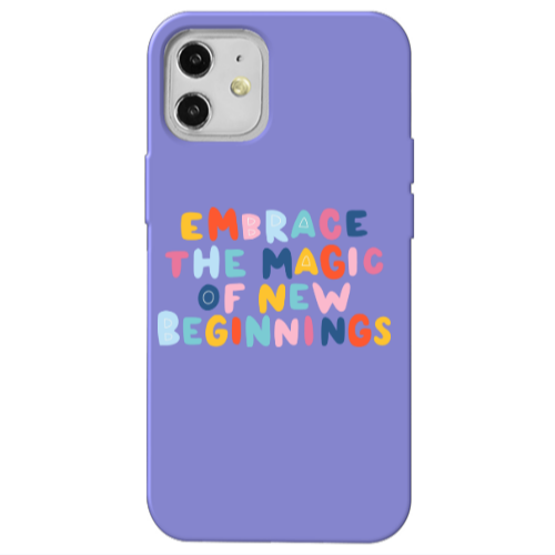 Apple iPhone 12 Embrace Purple Colored Silicone TPU Θήκη
