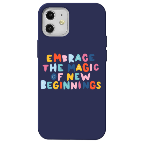 Apple iPhone 12 Embrace Dark blue Colored Silicone TPU Θήκη