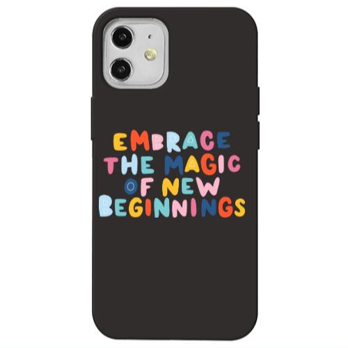 Apple iPhone 12 Embrace Black Colored Silicone TPU Θήκη