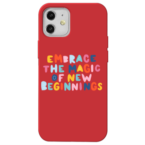Apple iPhone 12 Embrace Red Colored Silicone TPU Θήκη