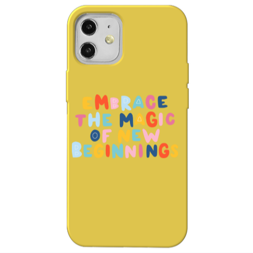 Apple iPhone 12 Embrace Yellow Colored Silicone TPU Θήκη