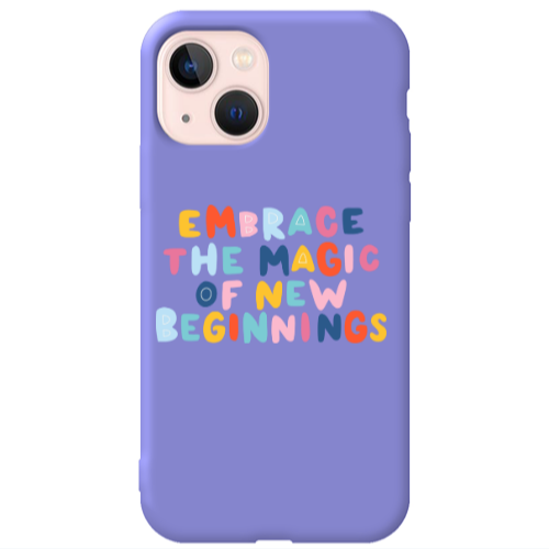 Apple iPhone 13 Embrace Purple Colored Silicone TPU Θήκη