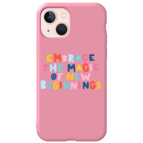 Apple iPhone 13 Embrace Pink Colored Silicone TPU Θήκη