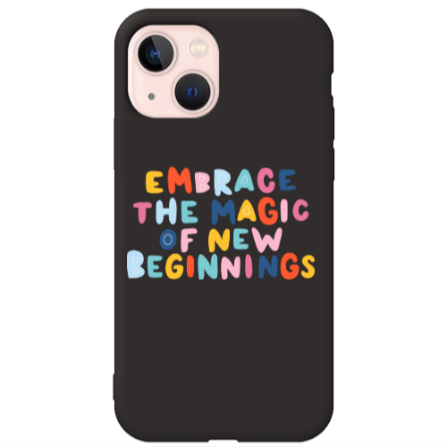 Apple iPhone 13 Embrace Black Colored Silicone TPU Θήκη
