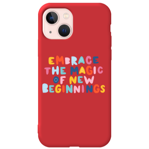 Apple iPhone 13 Embrace Red Colored Silicone TPU Θήκη