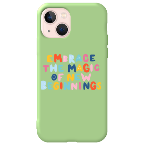 Apple iPhone 13 Embrace Light Green Colored Silicone TPU Θήκη