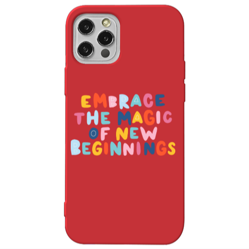 Apple iPhone 13 Pro Embrace Red Colored Silicone TPU Θήκη