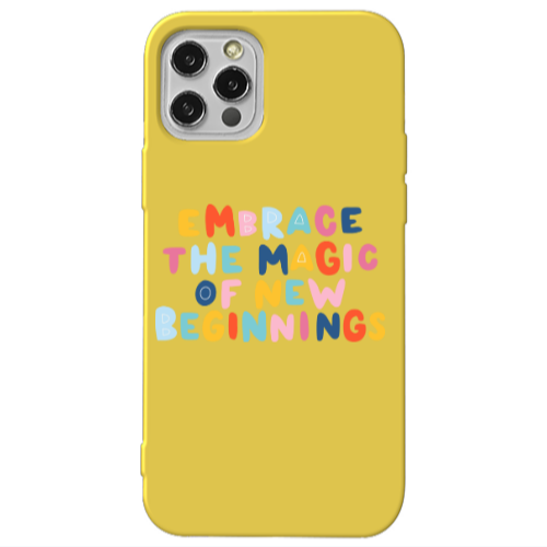 Apple iPhone 13 Pro Embrace Yellow Colored Silicone TPU Θήκη
