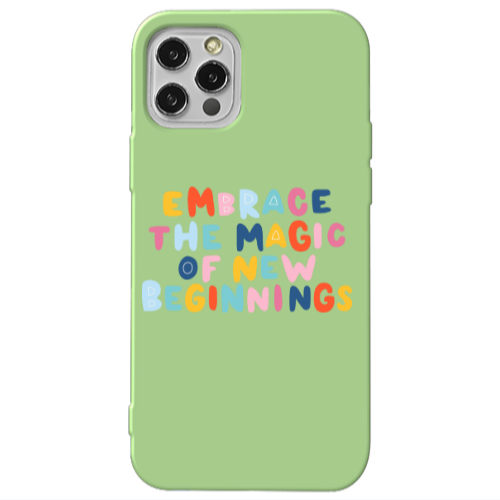 Apple iPhone 12 Pro Max Embrace Light Green Colored Silicone TPU Θήκη