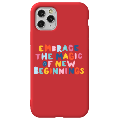 Apple iPhone 11 Pro Max Embrace Red Colored Silicone TPU Θήκη