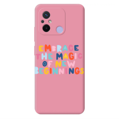 Xiaomi Redmi 12C Embrace Pink Colored Silicone TPU Θήκη