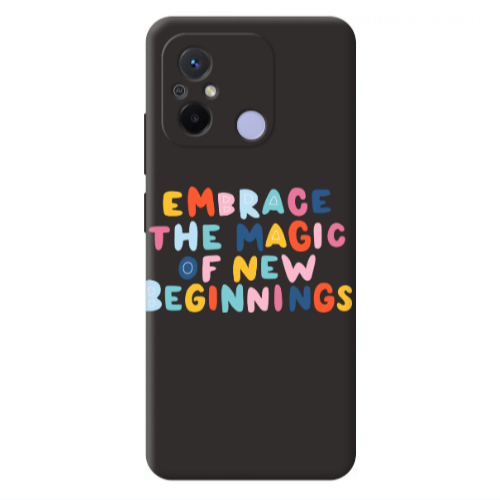 Xiaomi Redmi 12C Embrace Black Colored Silicone TPU Θήκη