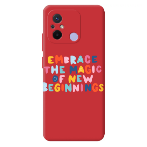 Xiaomi Redmi 12C Embrace Red Colored Silicone TPU Θήκη