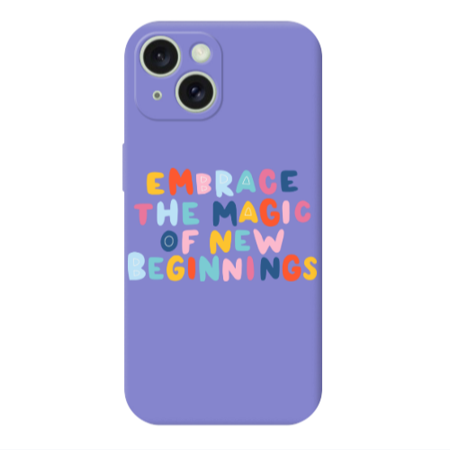 Apple iPhone 15 Plus Embrace Purple Colored Silicone TPU Θήκη