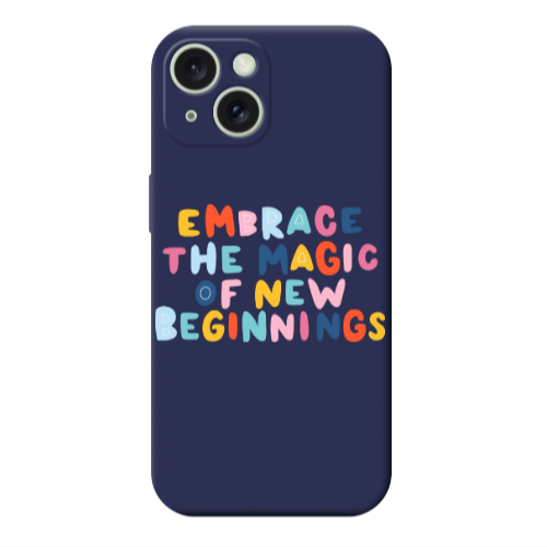 Apple iPhone 15 Plus Embrace Dark blue Colored Silicone TPU Θήκη