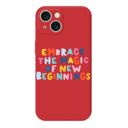 Apple iPhone 15 Plus Embrace Red Colored Silicone TPU Θήκη