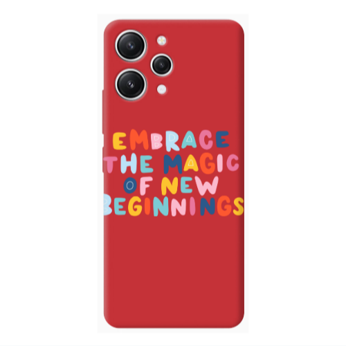 Xiaomi Redmi 12 Embrace Red Colored Silicone TPU Θήκη