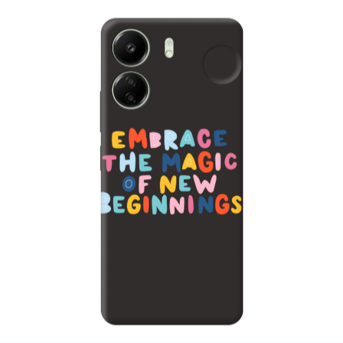 Xiaomi Redmi 13C Embrace Black Colored Silicone TPU Θήκη