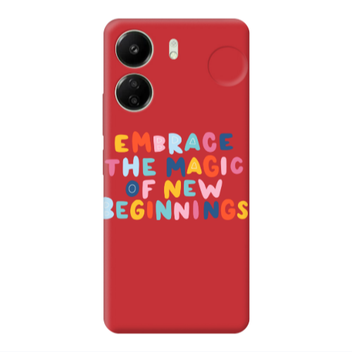 Xiaomi Redmi 13C Embrace Red Colored Silicone TPU Θήκη