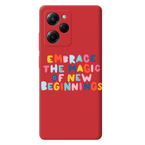 Xiaomi Poco X5 Pro Embrace Red Colored Silicone TPU Θήκη