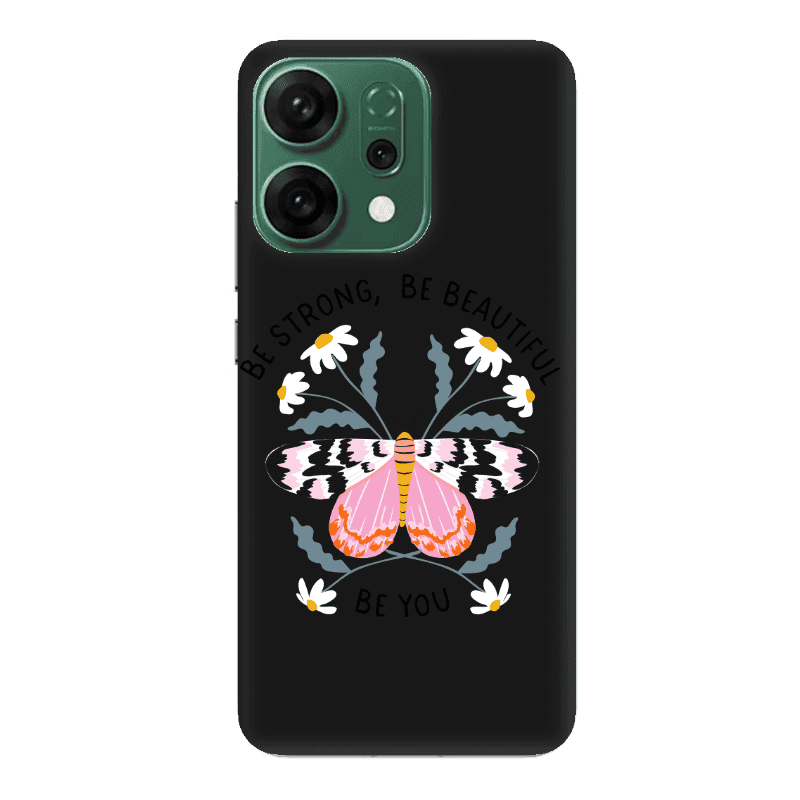 Oppo RENO 14 Be Strong Black Colored Silicone TPU Θήκη