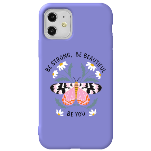 Apple iPhone 11  Be Strong Purple Colored Silicone TPU Θήκη