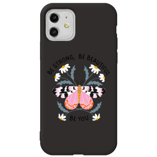 Apple iPhone 11  Be Strong Black Colored Silicone TPU Θήκη