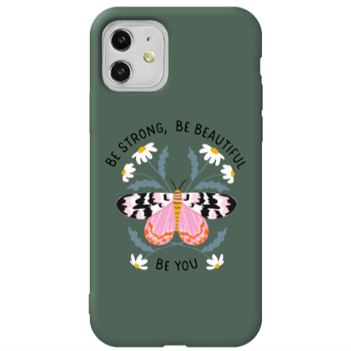 Apple iPhone 11  Be Strong Dark Green Colored Silicone TPU Θήκη