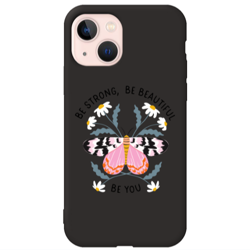Apple iPhone 13 Be Strong Black Colored Silicone TPU Θήκη