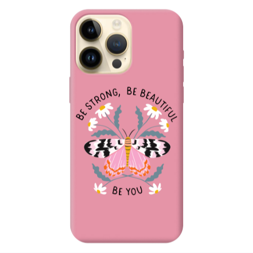 Apple iPhone 13 Pro Max Be Strong Pink Colored Silicone TPU Θήκη