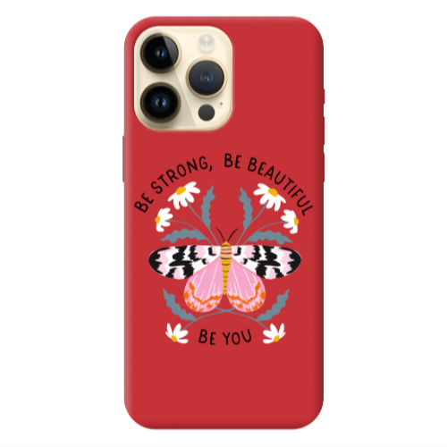Apple iPhone 13 Pro Max Be Strong Red Colored Silicone TPU Θήκη