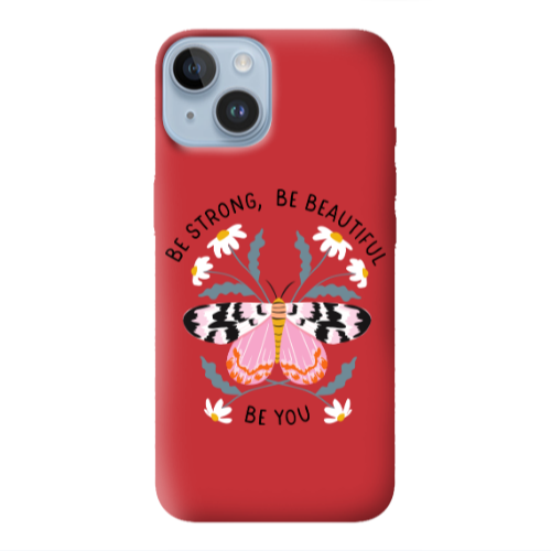 Apple iPhone 14 Plus Be Strong Red Colored Silicone TPU Θήκη