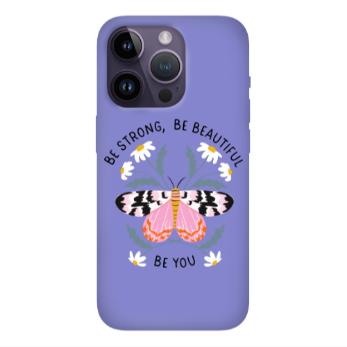 Apple iPhone 14 Pro  Be Strong Purple Colored Silicone TPU Θήκη