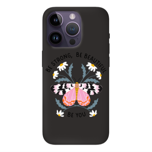 Apple iPhone 14 Pro  Be Strong Black Colored Silicone TPU Θήκη
