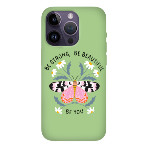 Apple iPhone 14 Pro Max Be Strong Light Green Colored Silicone TPU Θήκη