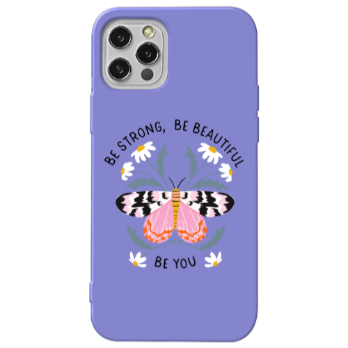 Apple iPhone 13 Pro Be Strong Purple Colored Silicone TPU Θήκη