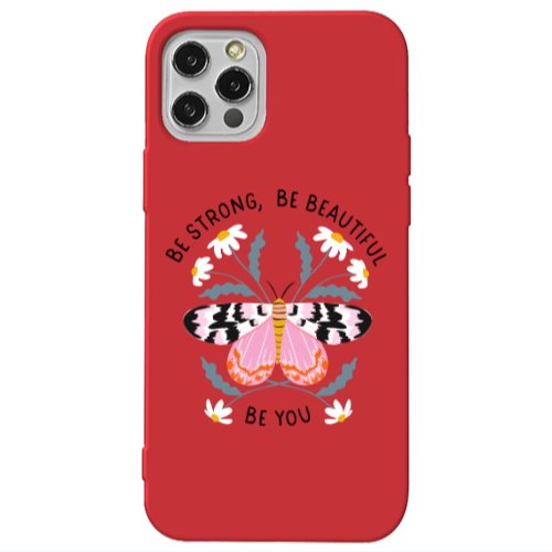 Apple iPhone 13 Pro Be Strong Red Colored Silicone TPU Θήκη