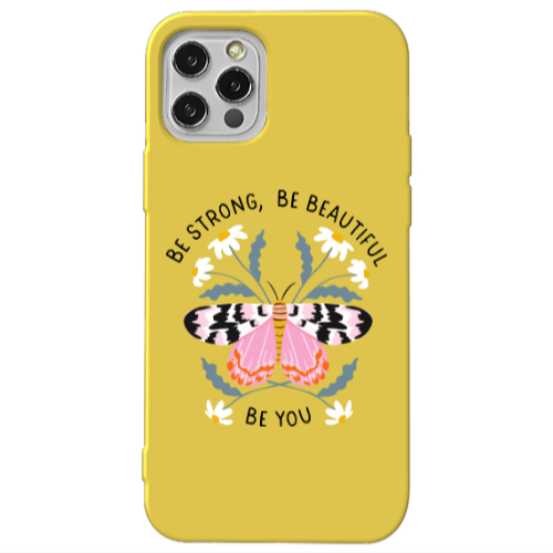 Apple iPhone 13 Pro Be Strong Yellow Colored Silicone TPU Θήκη